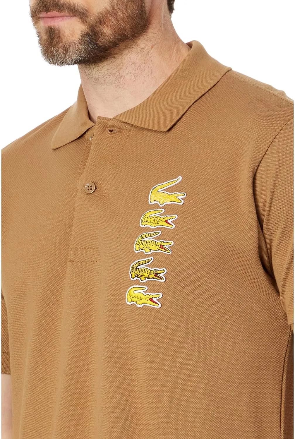 Lacoste Men's Short Sleeve Stacked Timeline Croc Polo Shirt