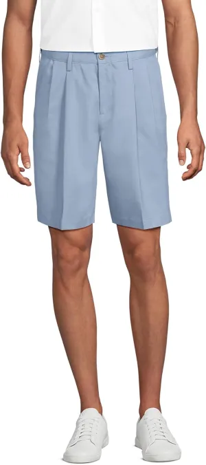 Lands' End Men's Comfort Waist Pleated 9" No Iron Chino Shorts
