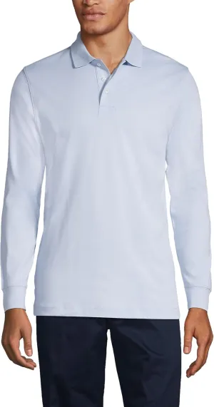 Lands' End School Uniform Men's Long Sleeve Interlock Polo Shirt