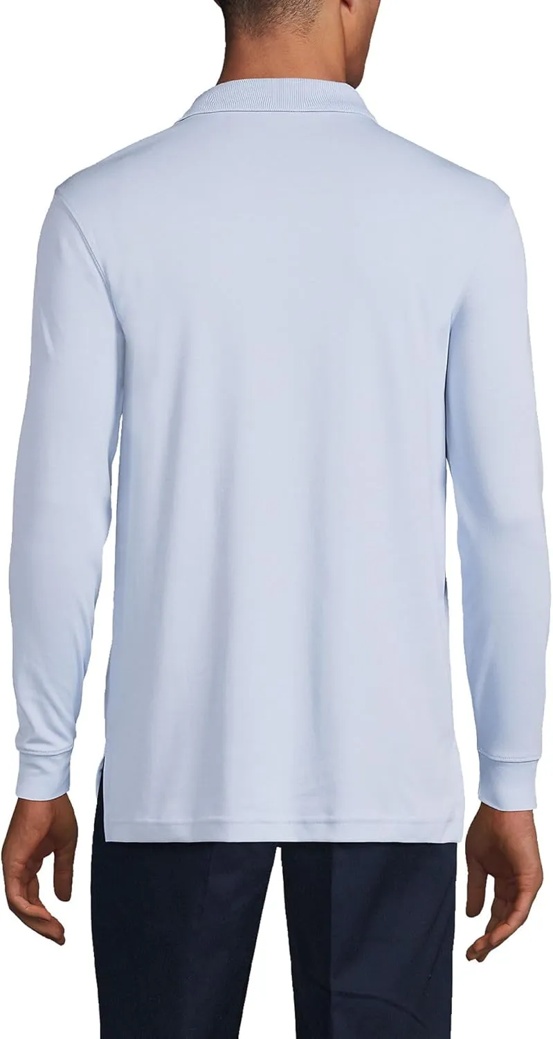 Lands' End School Uniform Men's Long Sleeve Interlock Polo Shirt
