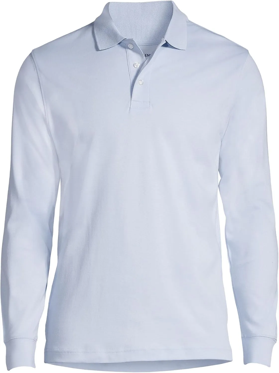 Lands' End School Uniform Men's Long Sleeve Interlock Polo Shirt