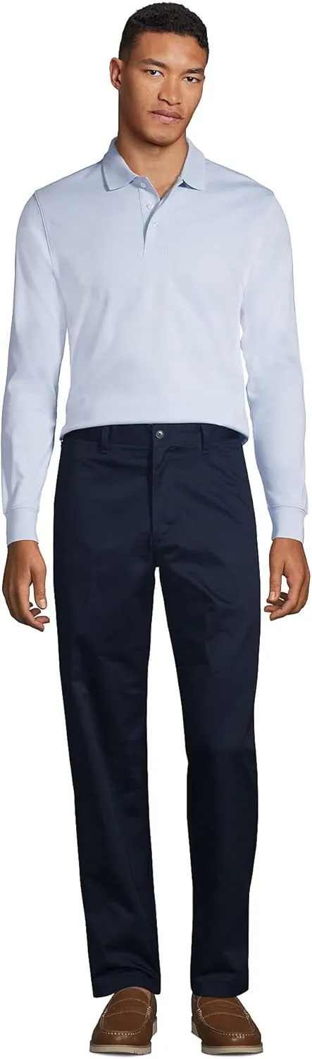 Lands' End School Uniform Men's Long Sleeve Interlock Polo Shirt