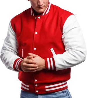 Letterman Jacket (16 Color Options) S to 5XL (Wool, Leather Sleeves)