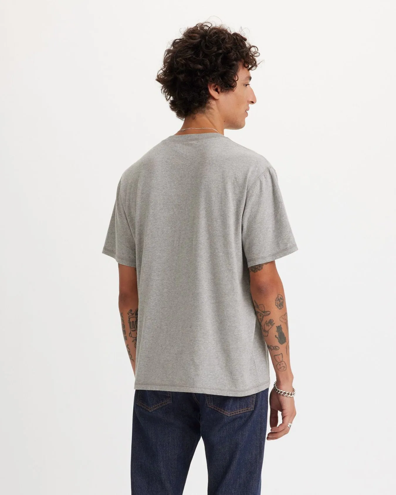Levi's® S/S 4 Button Henley - Mid Tone Grey Heather