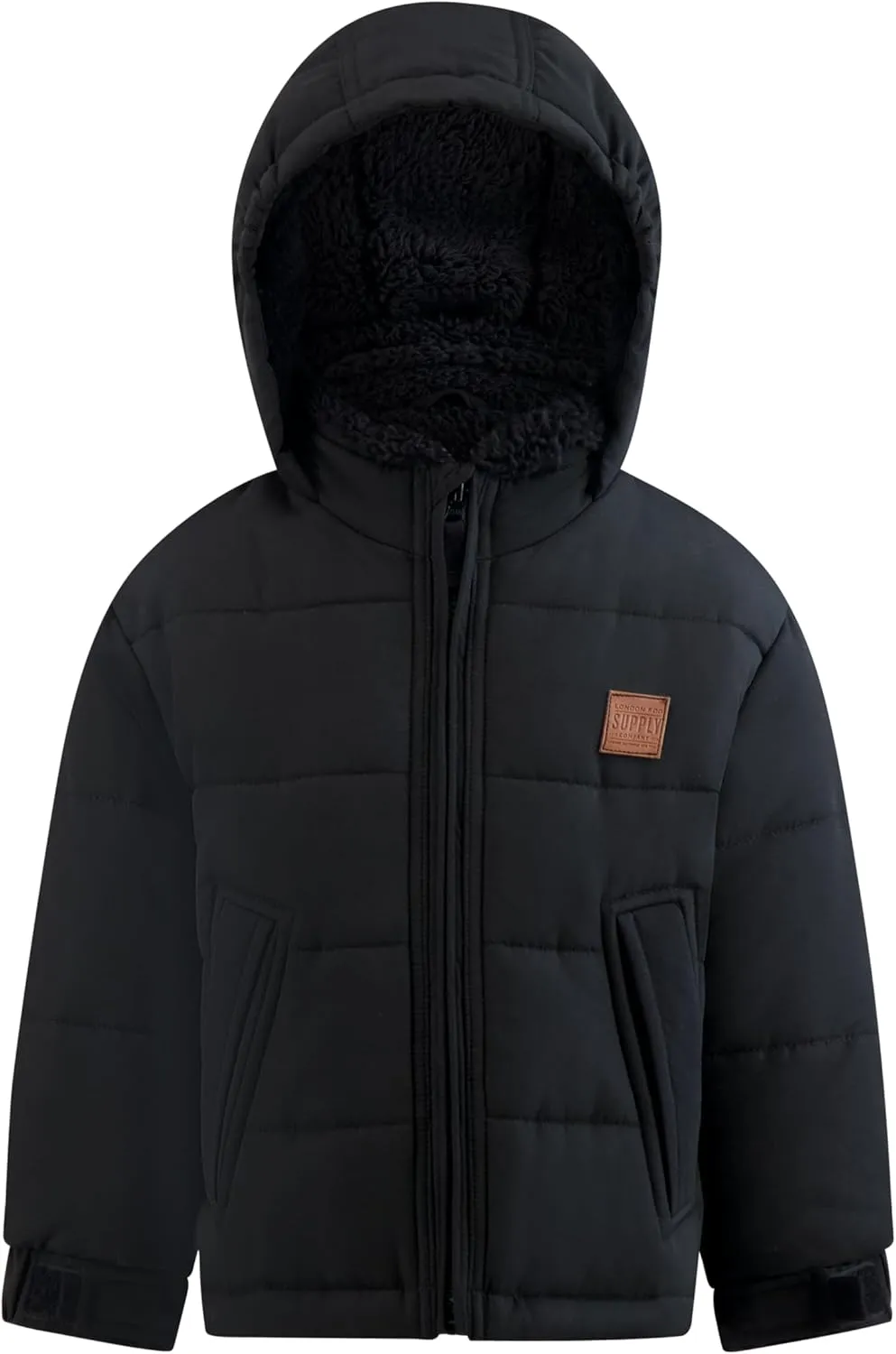 LONDON FOG Boys' Heavyweight Puffer Jacket Fleece-Lined Brushed Microfiber Winter Coat