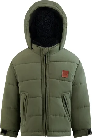 LONDON FOG Boys' Heavyweight Puffer Jacket Fleece-Lined Brushed Microfiber Winter Coat