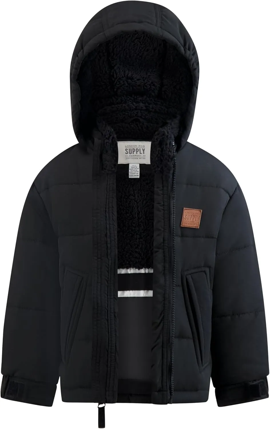 LONDON FOG Boys' Heavyweight Puffer Jacket Fleece-Lined Brushed Microfiber Winter Coat