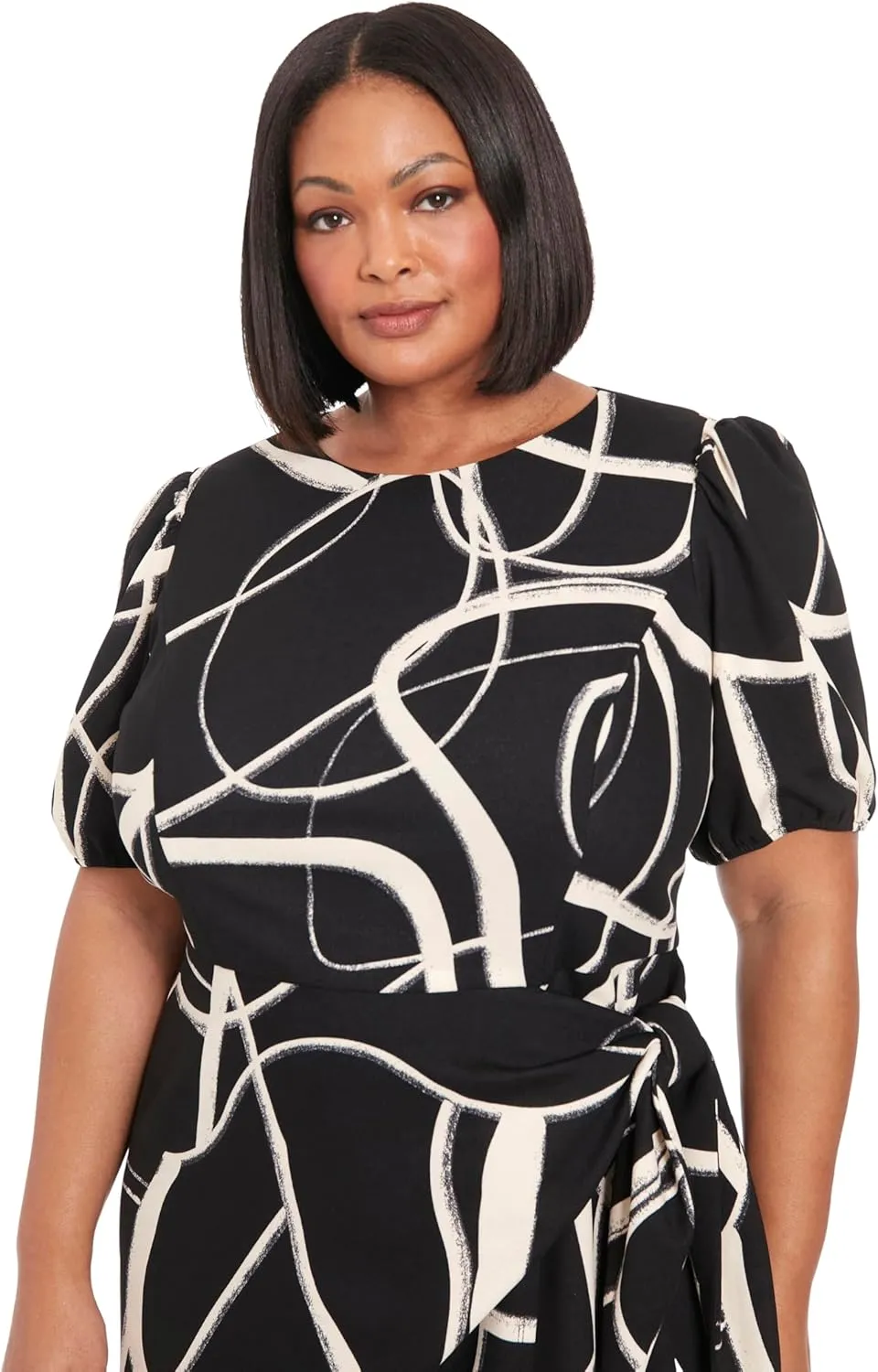 London Times Women's L/S Shirt with Sarong Detail