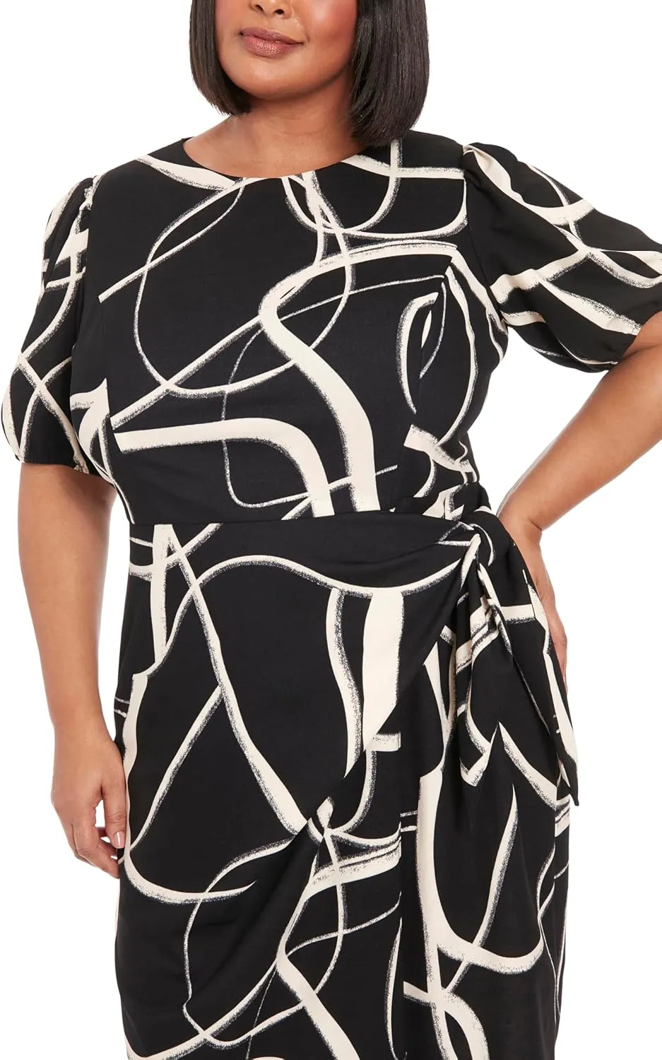 London Times Women's L/S Shirt with Sarong Detail