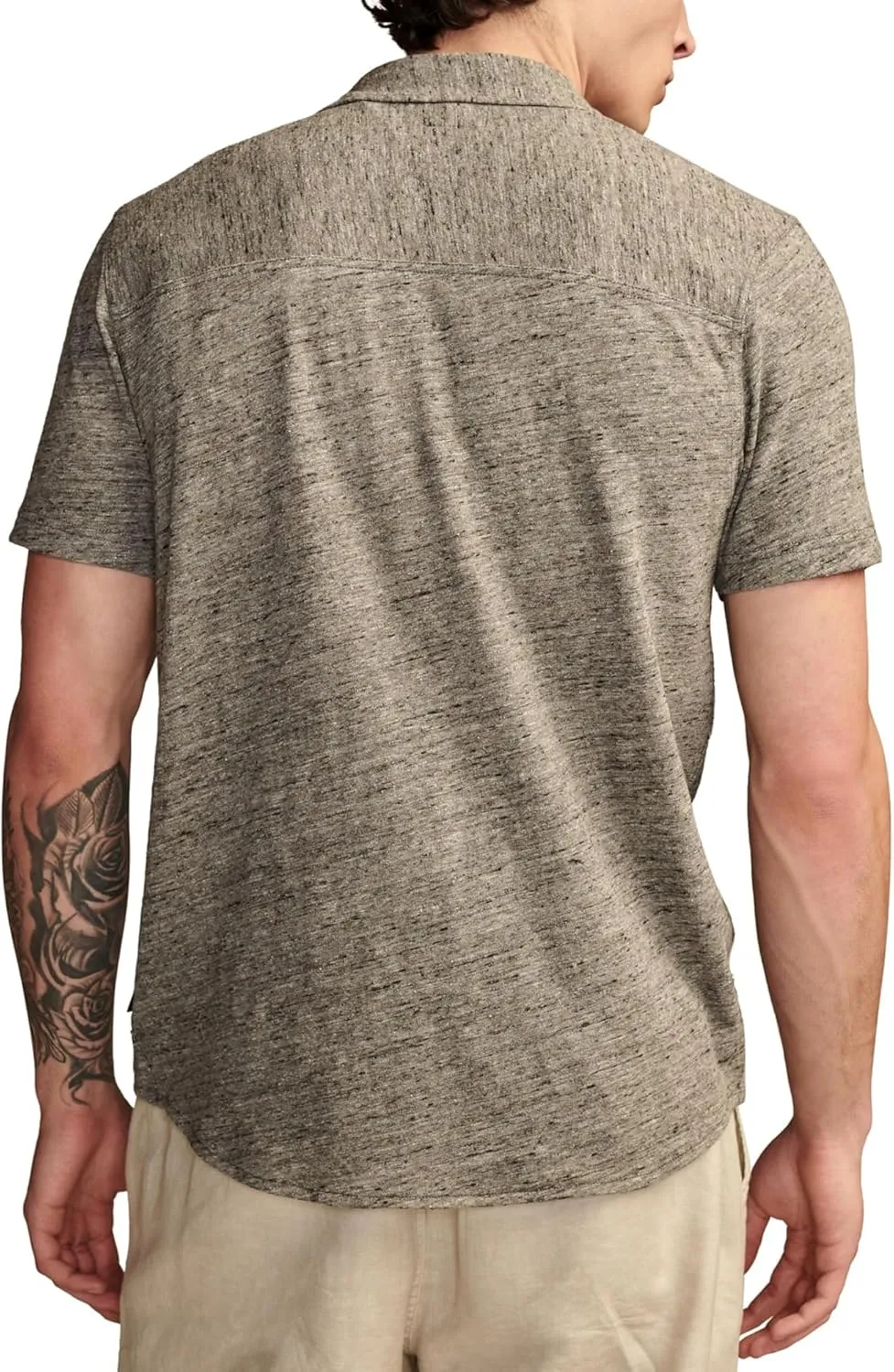 Lucky Brand Men's Linen Short Sleeve Button UP Shirt