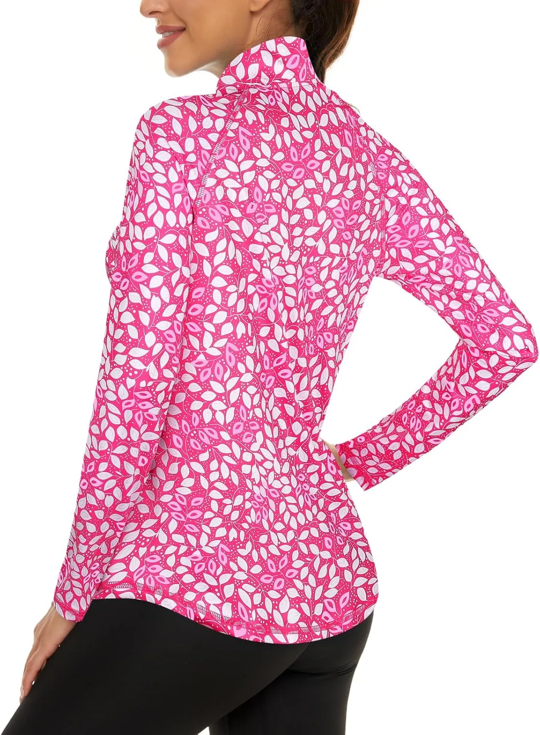 LURANEE Womens UPF 50  Long Sleeve 1/4 Zip Pullover Athletic Hiking Running Workout Tops