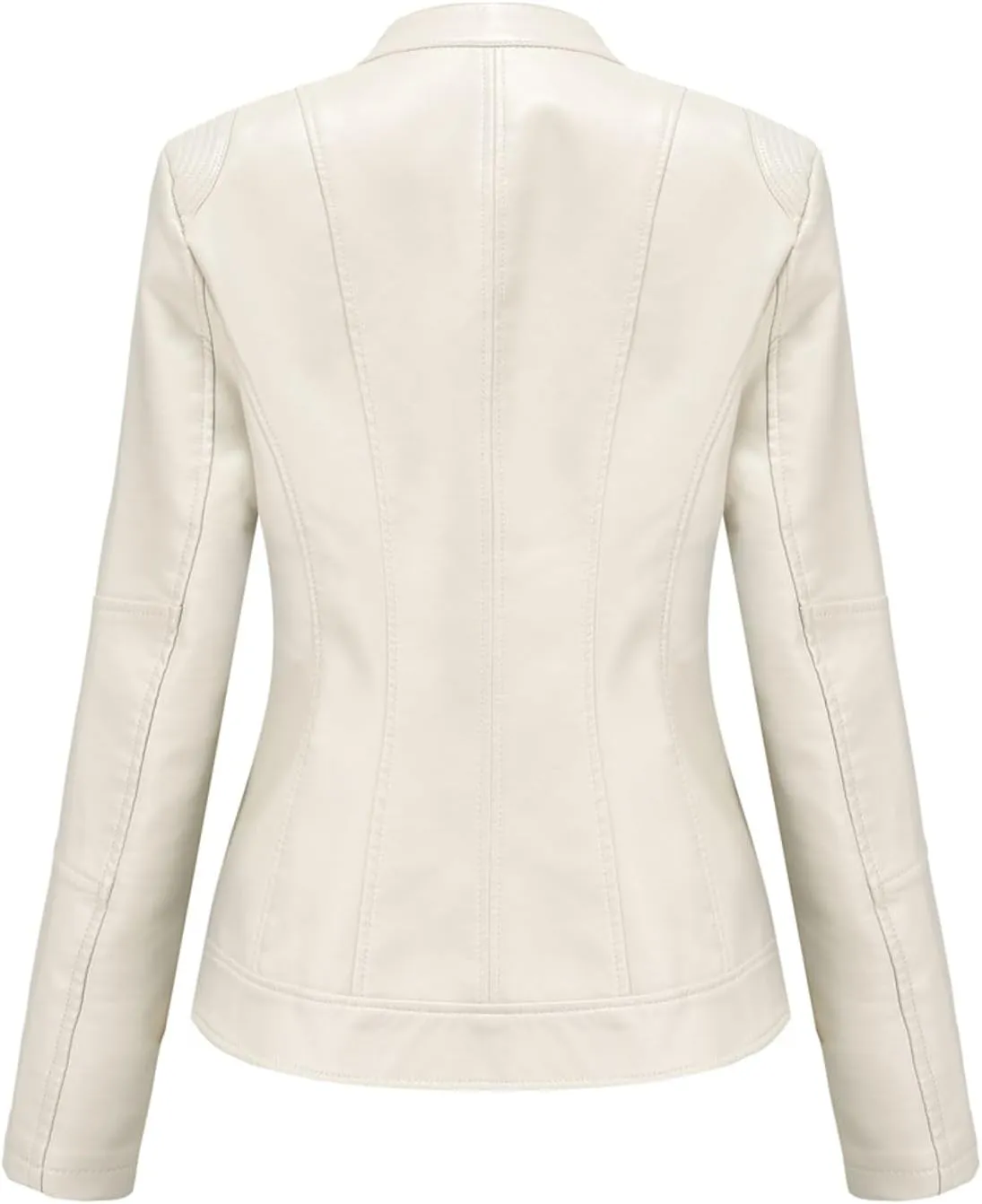 Lu's Chic Women's Fall Leather Jacket Motorcycle Jacket Faux Leather Warm Spring Zip Up Vintage Motorcycle Jacket