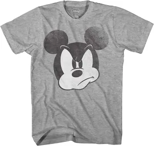 Mad Mickey Mouse Distressed Design T-Shirt for Adults