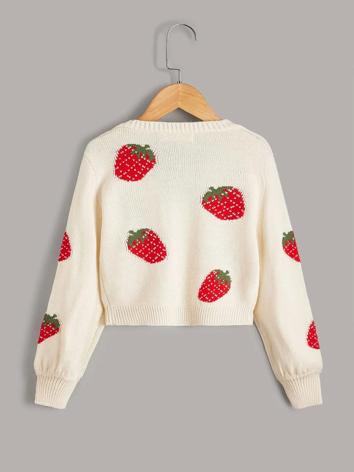 MakeMeChic Women's Casual Graphic Cardigan Long Sleeve V Neck Button Down Cardigan Sweater