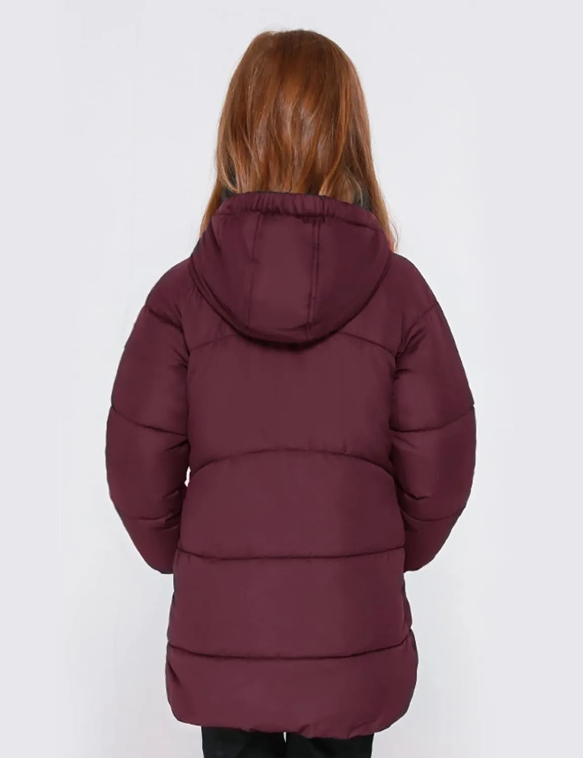 maoo garden Girls Winter Long Puffer Lightweight Coat Thick Padded Soft Fleece Jacket with Hood