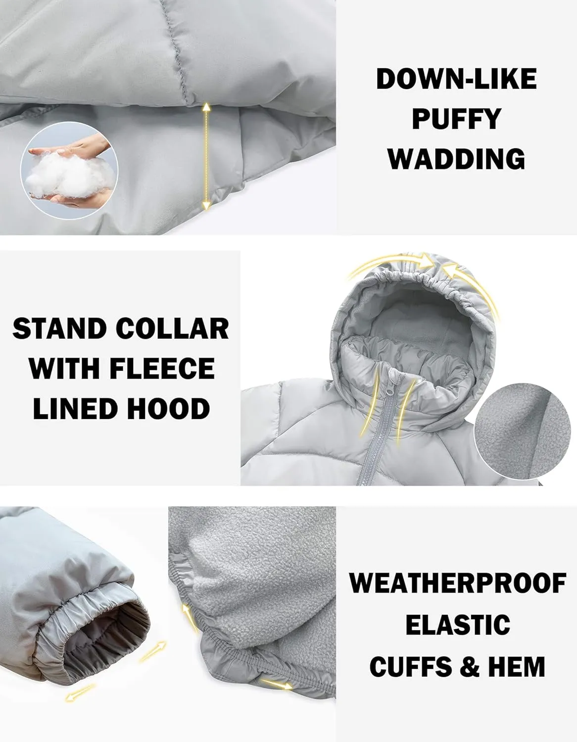 maoo garden Girls Winter Long Puffer Lightweight Coat Thick Padded Soft Fleece Jacket with Hood
