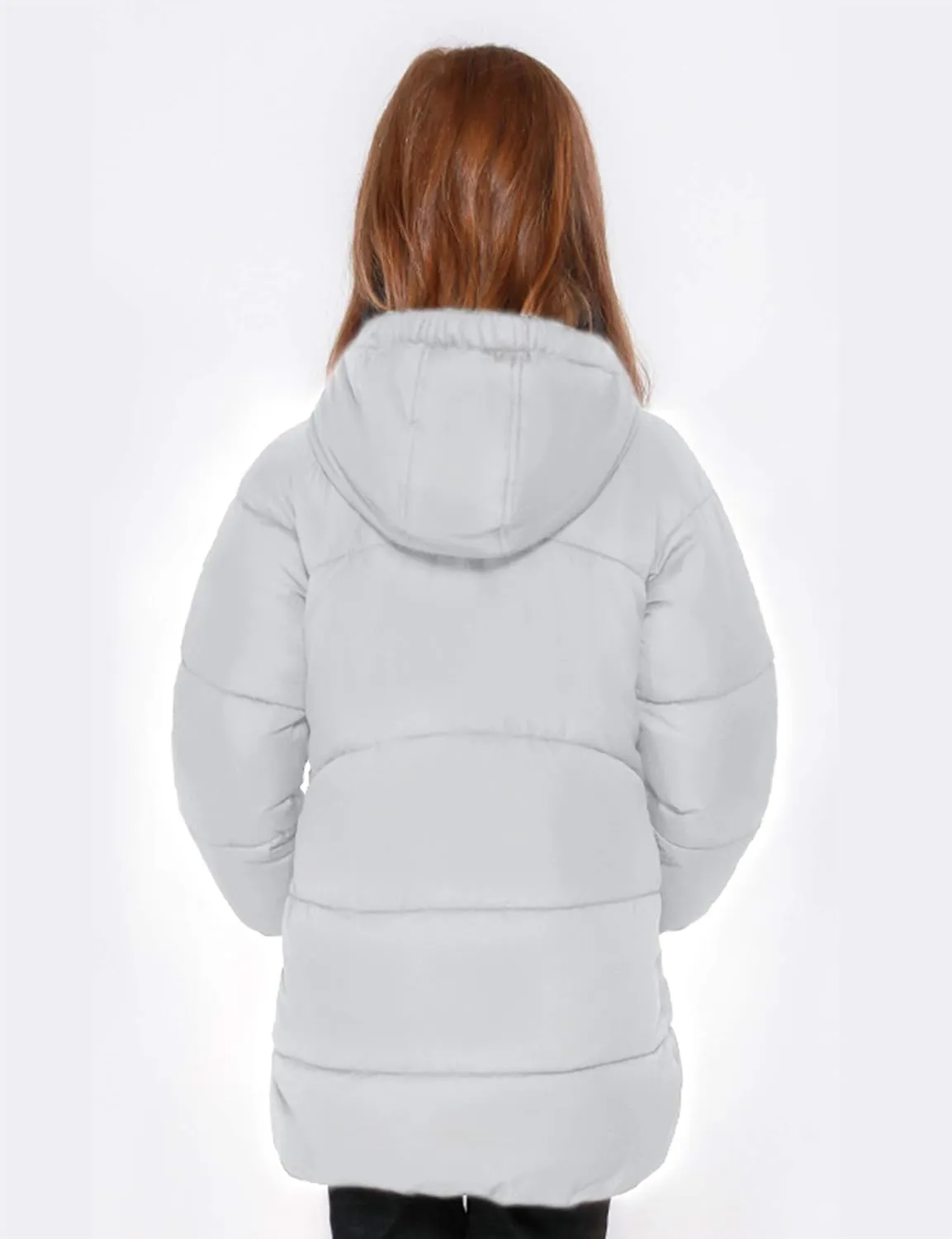 maoo garden Girls Winter Long Puffer Lightweight Coat Thick Padded Soft Fleece Jacket with Hood