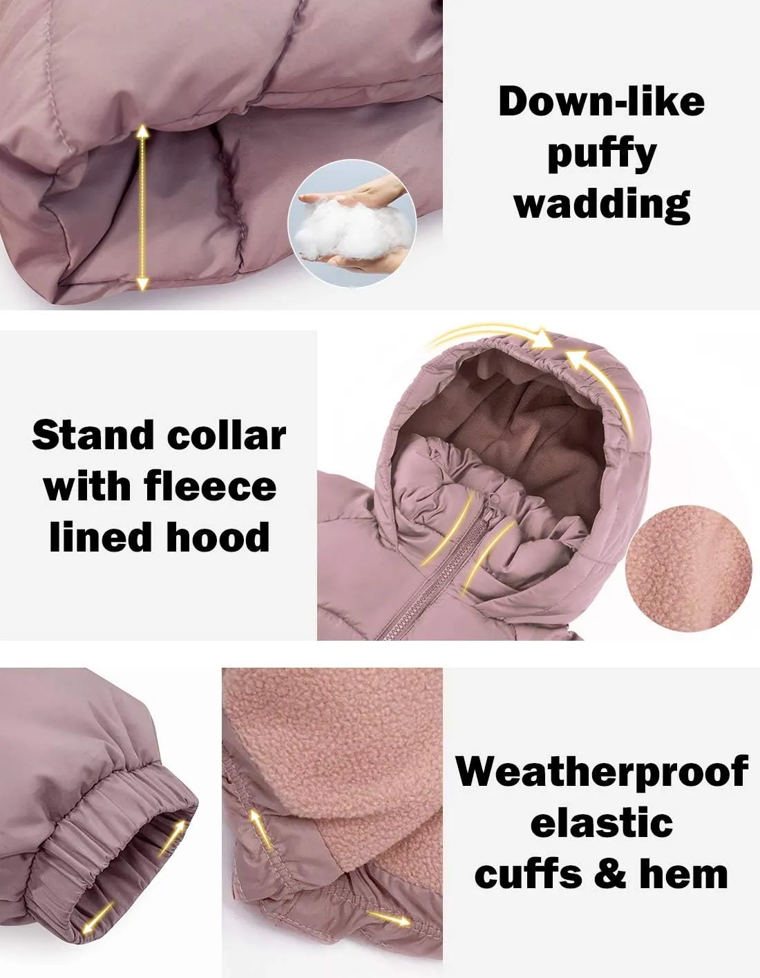 maoo garden Girls Winter Long Puffer Lightweight Coat Thick Padded Soft Fleece Jacket with Hood