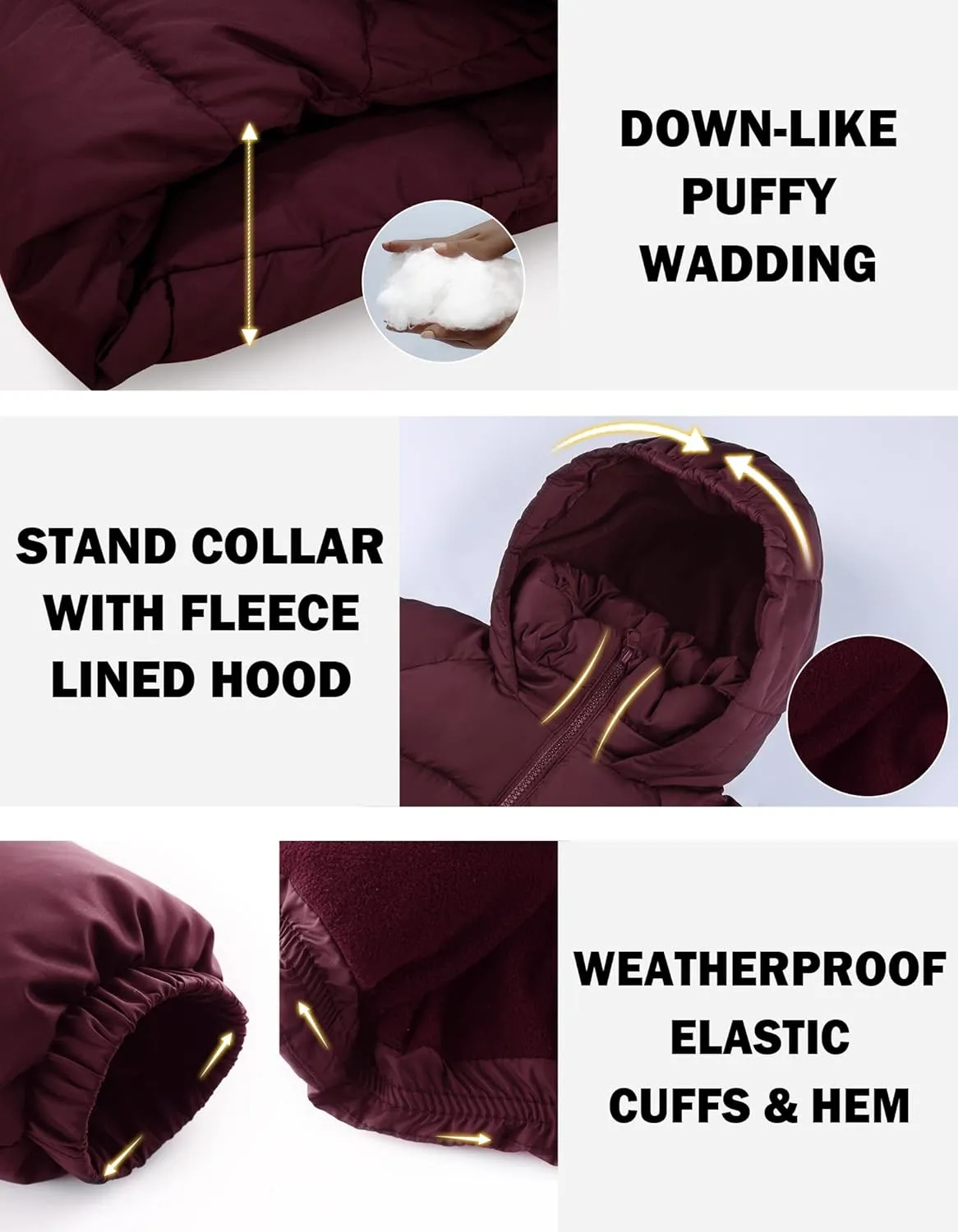 maoo garden Girls Winter Long Puffer Lightweight Coat Thick Padded Soft Fleece Jacket with Hood