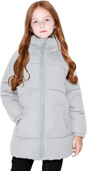 maoo garden Girls Winter Long Puffer Lightweight Coat Thick Padded Soft Fleece Jacket with Hood