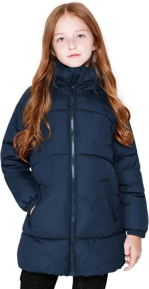 maoo garden Girls Winter Long Puffer Lightweight Coat Thick Padded Soft Fleece Jacket with Hood