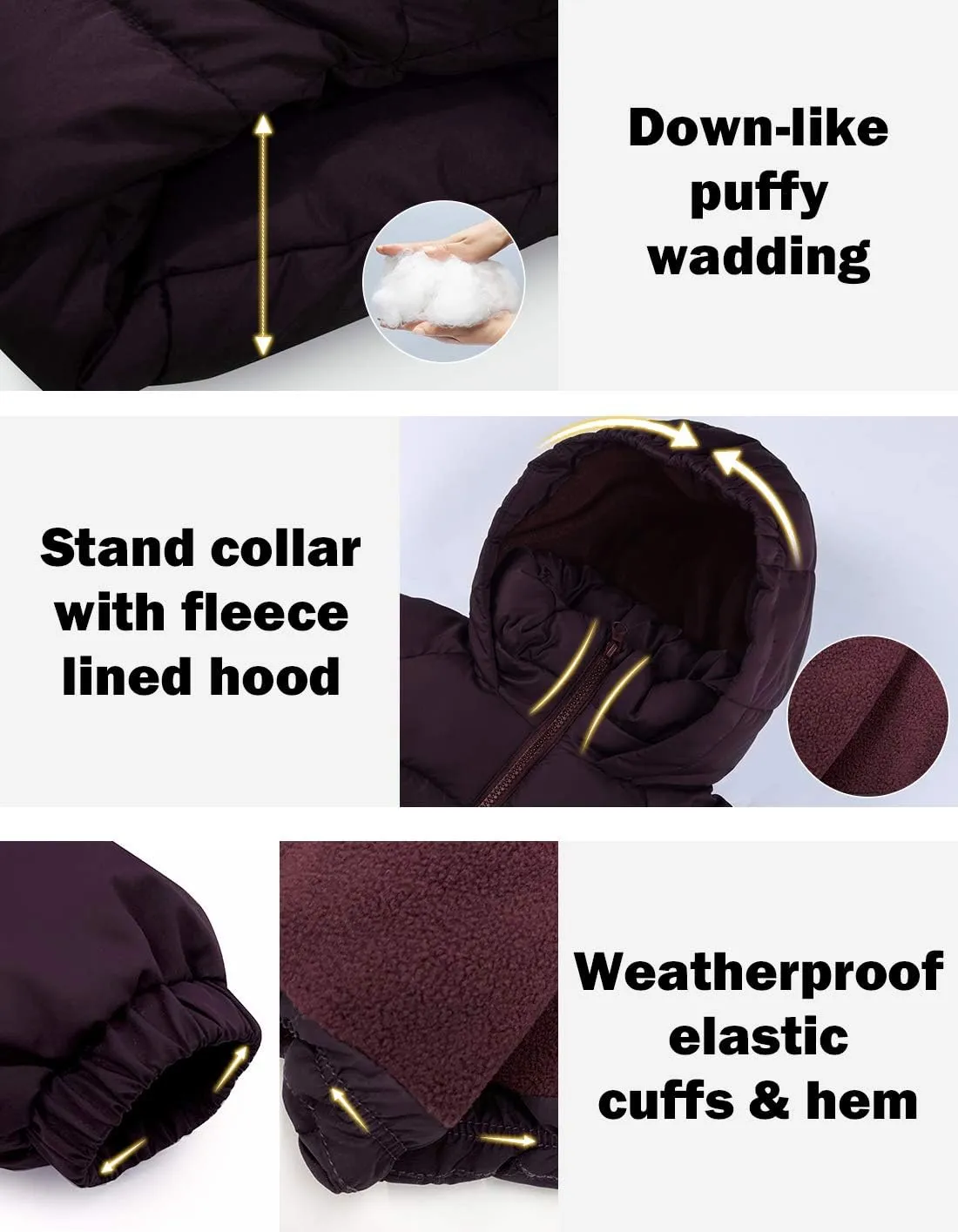 maoo garden Girls Winter Long Puffer Lightweight Coat Thick Padded Soft Fleece Jacket with Hood