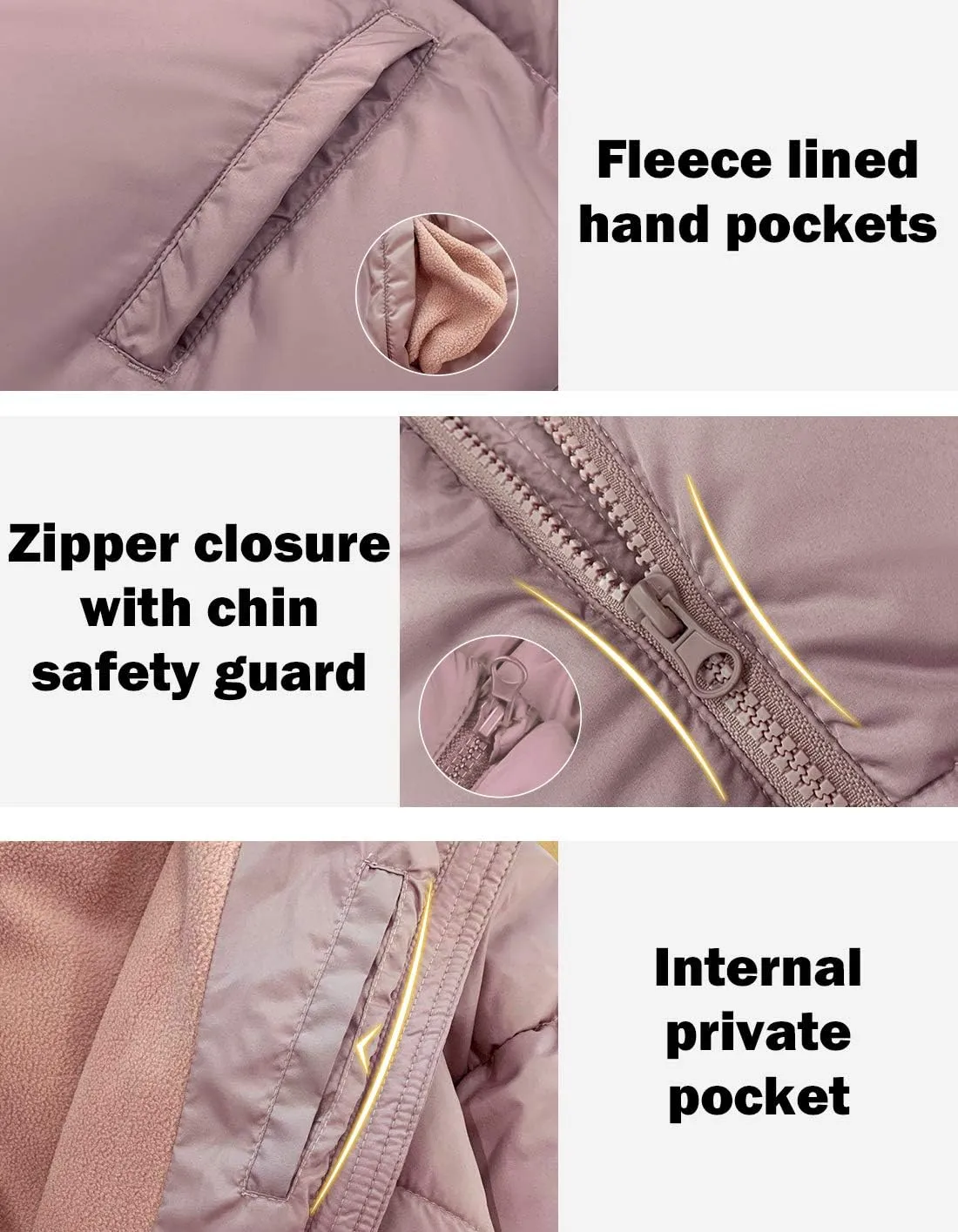 maoo garden Girls Winter Long Puffer Lightweight Coat Thick Padded Soft Fleece Jacket with Hood