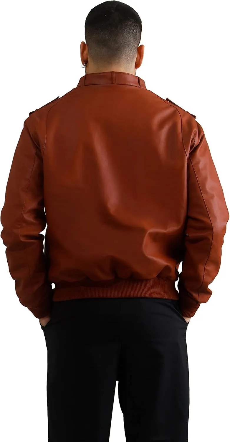 Members Only Iconic Racer Faux Leather Jacket Men