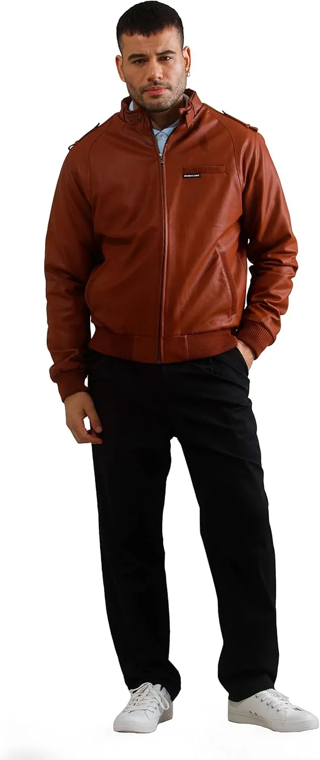 Members Only Iconic Racer Faux Leather Jacket Men