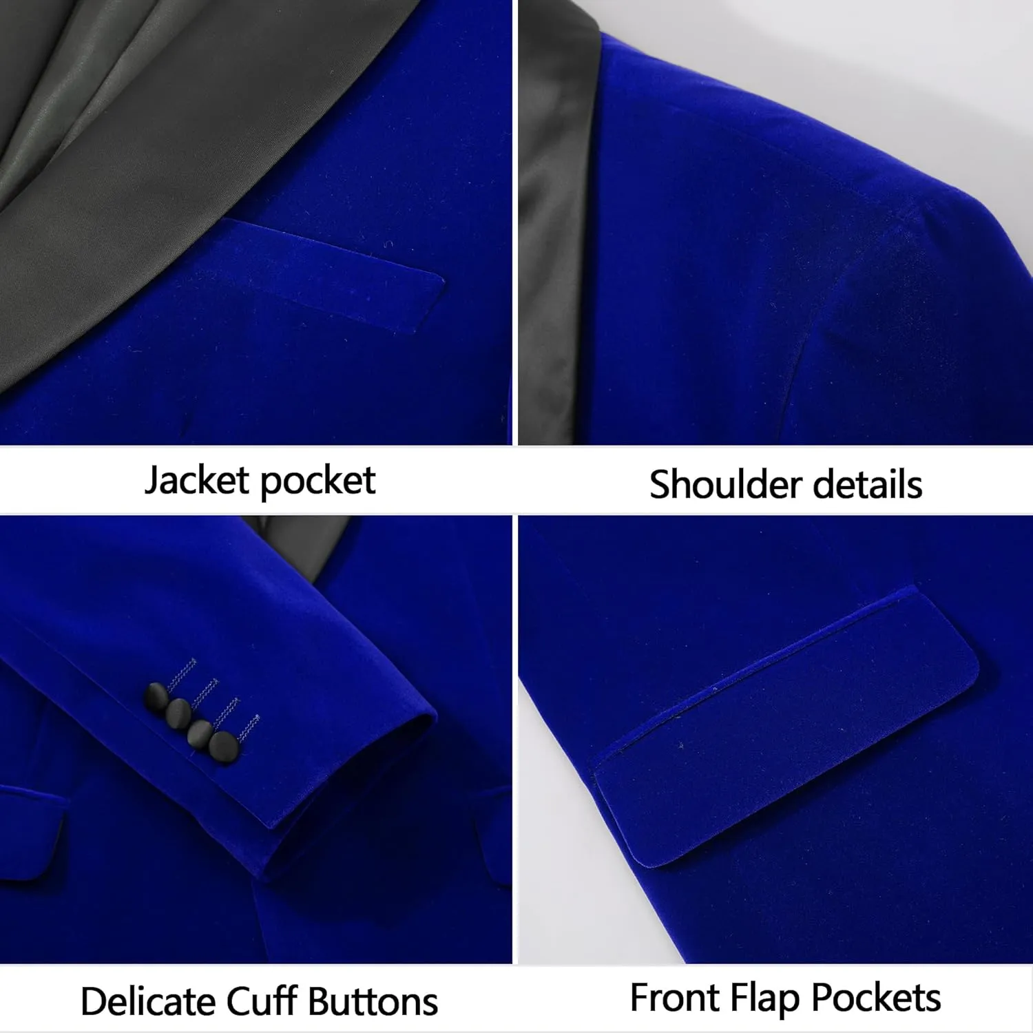 Men Suit Blazer Tuxedo Slim Fit Velvet Party Wedding Prom