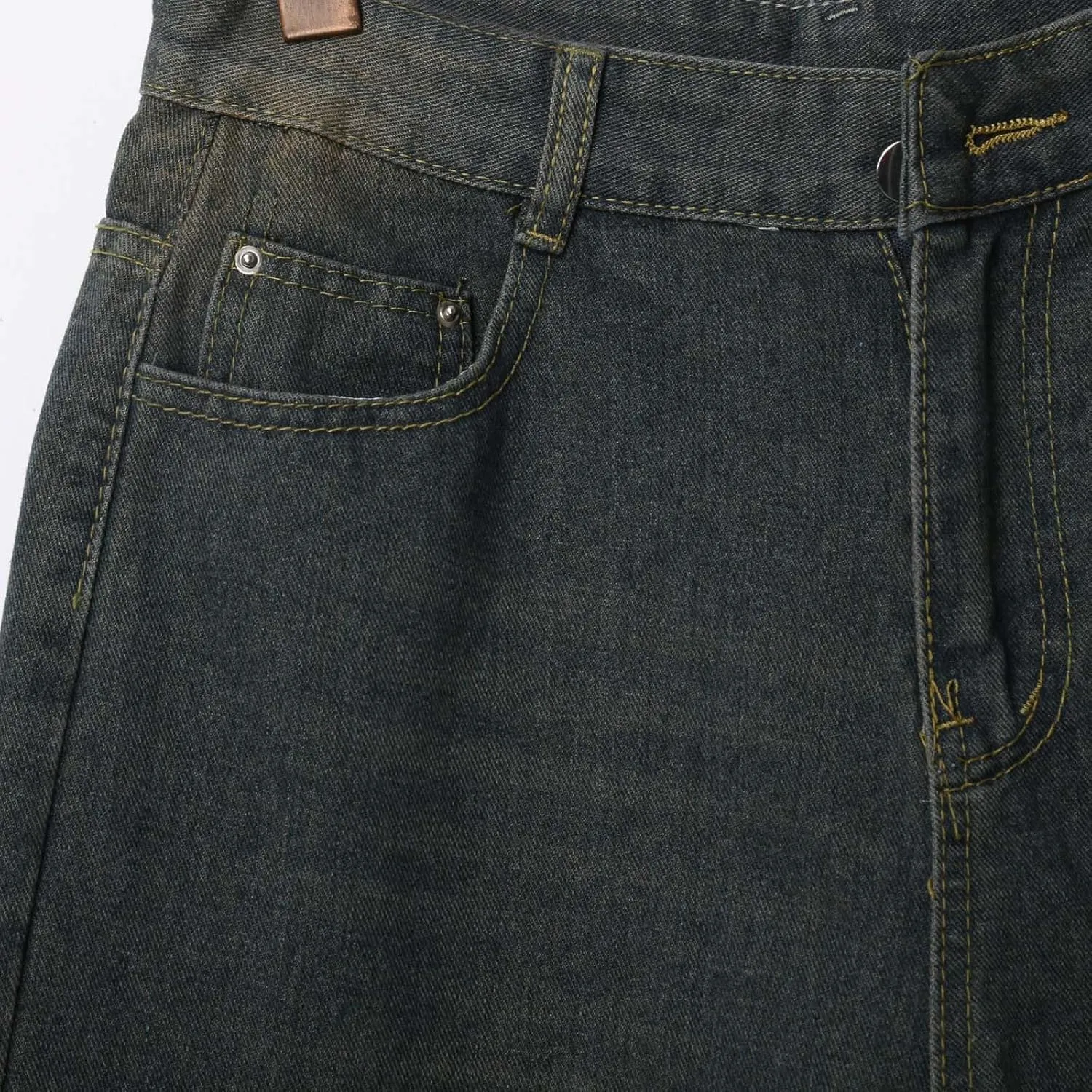 Mens Baggy Denim Jorts Y2K Grunge Loose Fit Hip Hop Jean Shorts Casual Short Jeans with Pockets Streetwear