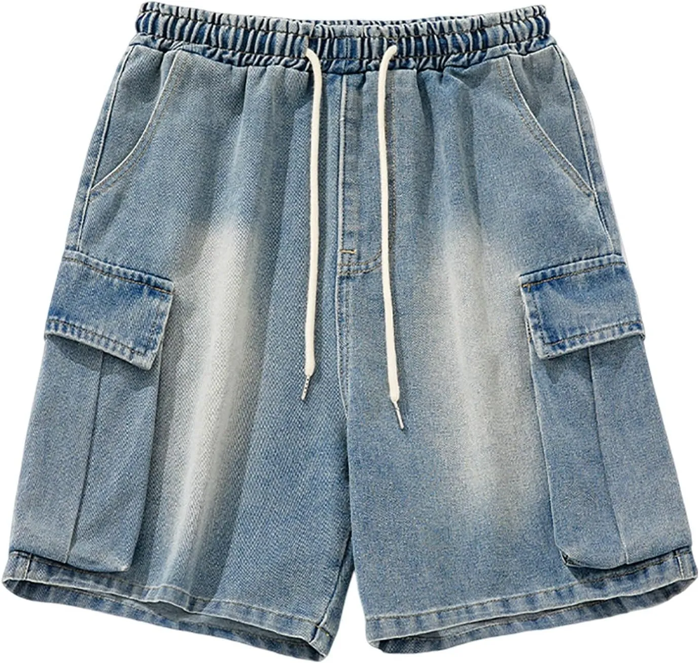 Mens Baggy Jean Shorts Loose Fit Long Denim Shorts Casual Summer Y2K Streetwear Clothes