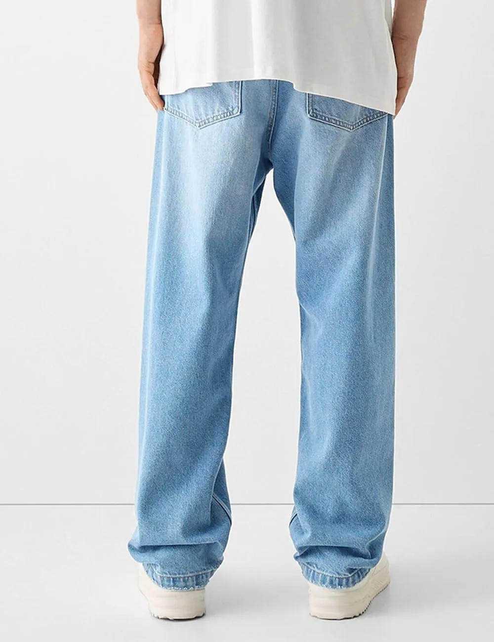 Men's Baggy Jeans Loose Fit Y2k Skater Denim Pants Casual Vintage Fashion Straight Leg Hip Hop Trousers