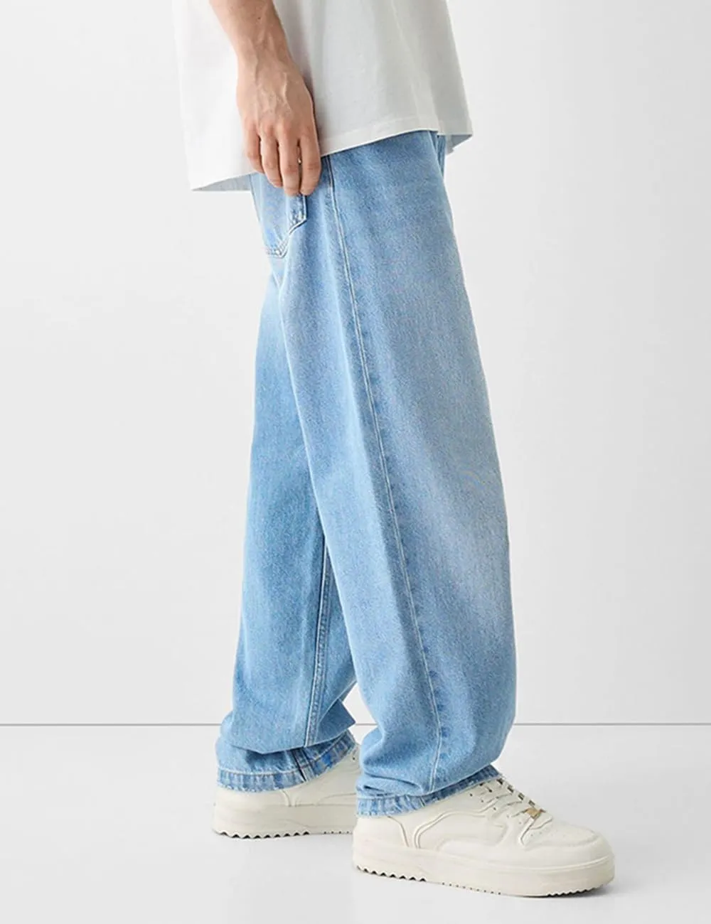 Men's Baggy Jeans Loose Fit Y2k Skater Denim Pants Casual Vintage Fashion Straight Leg Hip Hop Trousers