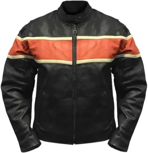 Mens Cafe Racer Motorcycle Leather Jacket Genuine Sheepskin Vintage Moto Biker Collection