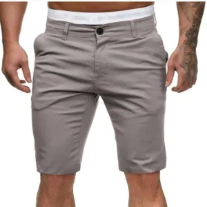 Men's Cargo Shorts Lightweight Solid Flat Front Outdoor Work Shorts Casual Sports Slim Fit Activewear with Pocket