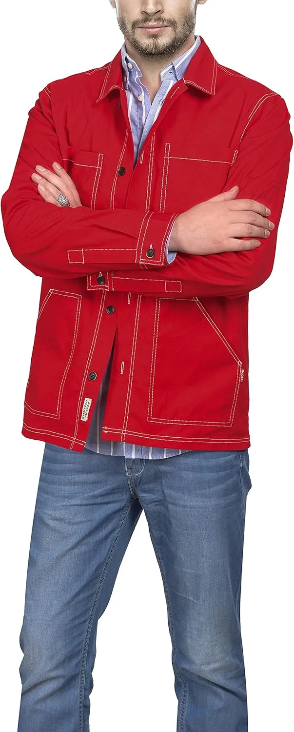 Mens Casual Lightweight Jacket Cotton Overshirts Button Down Shirt Jackets Regular & Big-tall Shacket Jacket