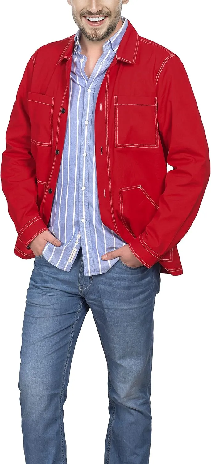 Mens Casual Lightweight Jacket Cotton Overshirts Button Down Shirt Jackets Regular & Big-tall Shacket Jacket