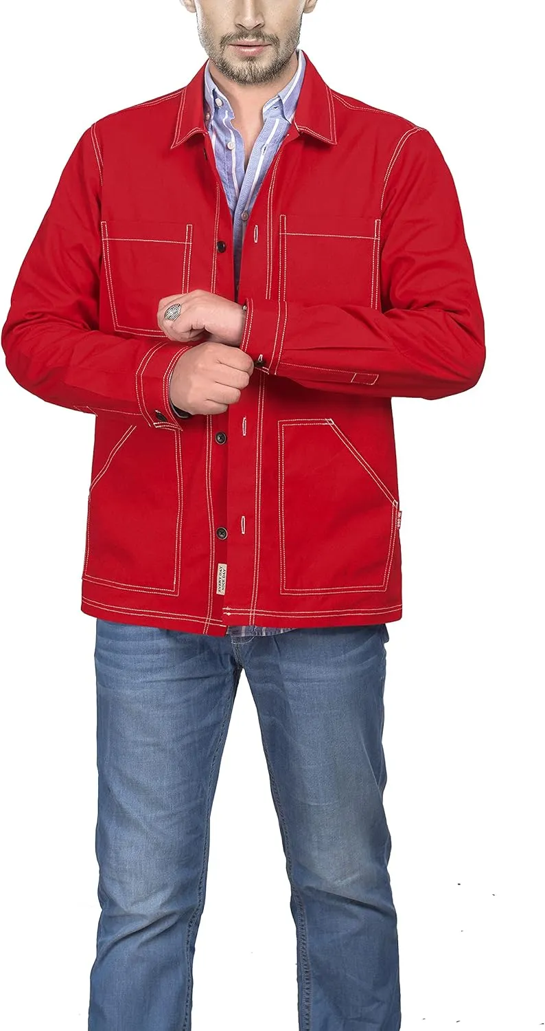 Mens Casual Lightweight Jacket Cotton Overshirts Button Down Shirt Jackets Regular & Big-tall Shacket Jacket