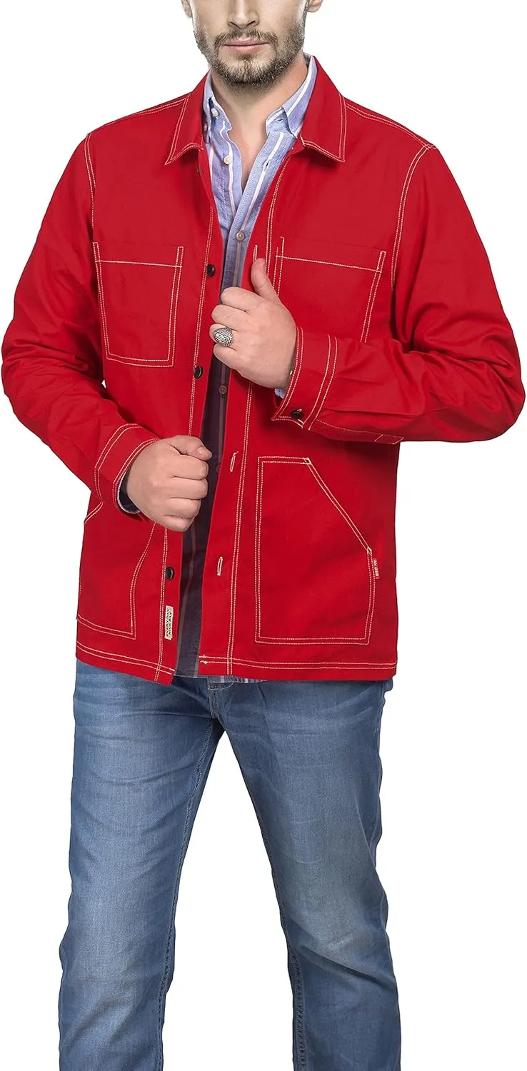Mens Casual Lightweight Jacket Cotton Overshirts Button Down Shirt Jackets Regular & Big-tall Shacket Jacket
