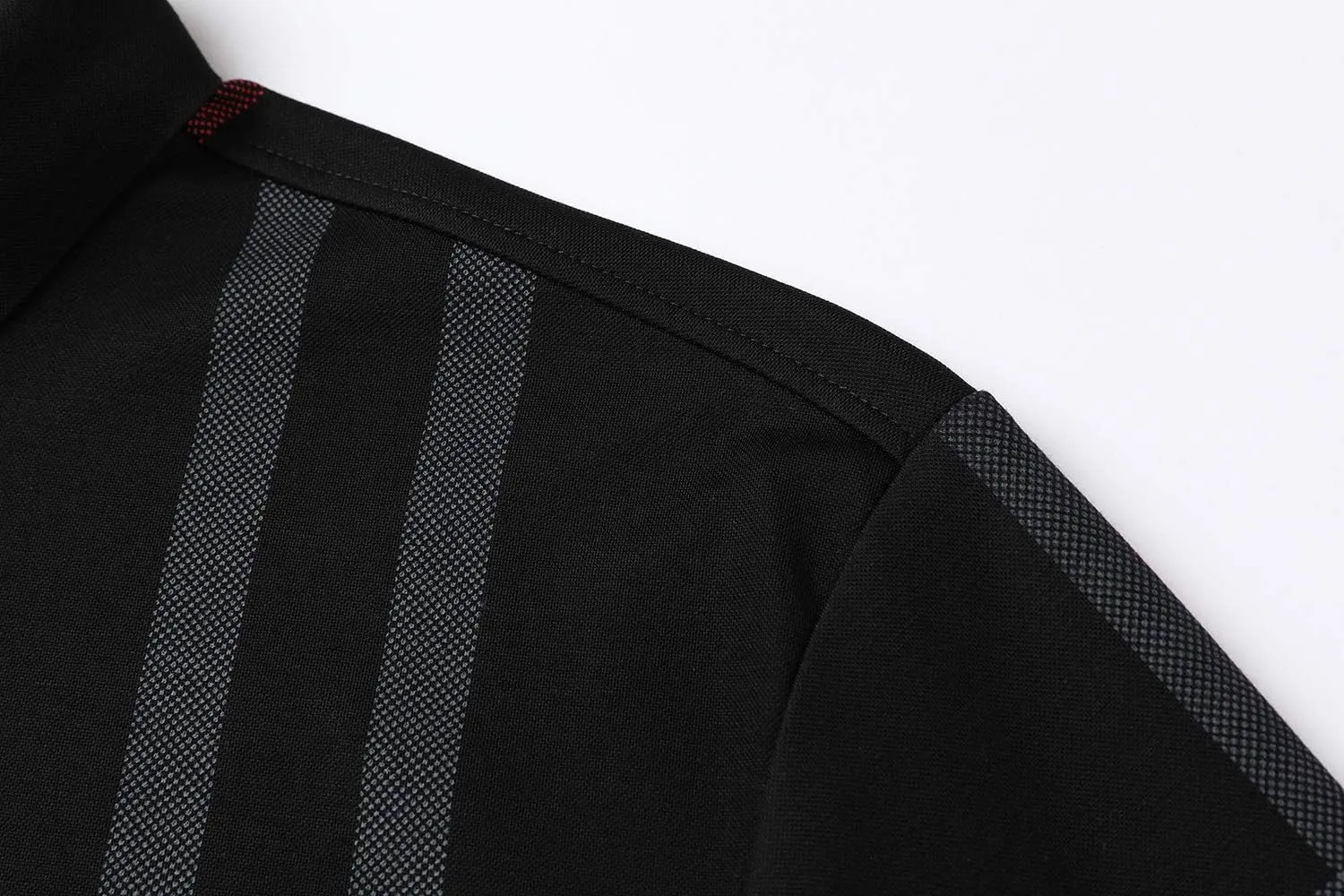 Mens Casual Striped Long Sleeve Collared T Shirt Polo Shirts