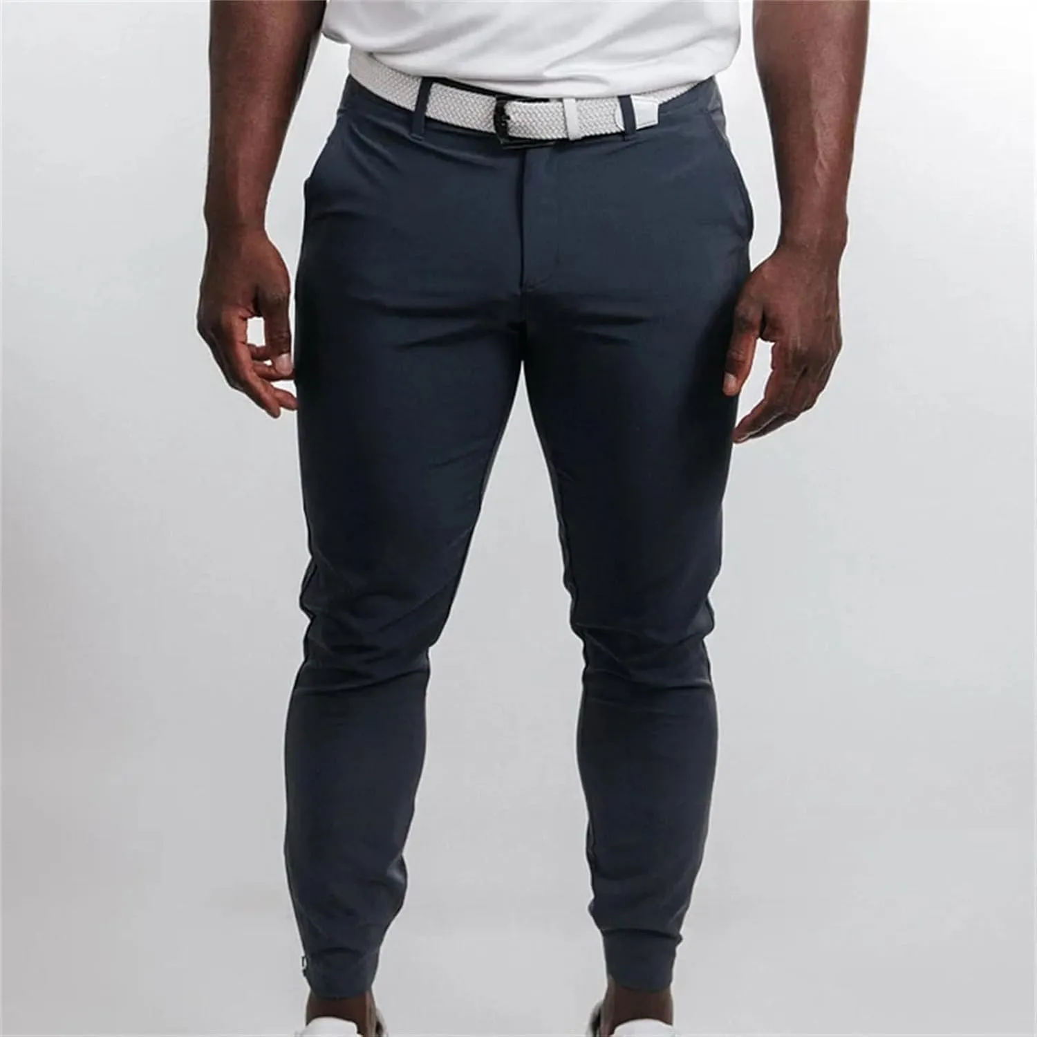 Mens Chinos Dress Pants Slim Fit Stretch Flat Front Golf Pants Casual Travel Pants Skinny Stretch Casual Pants