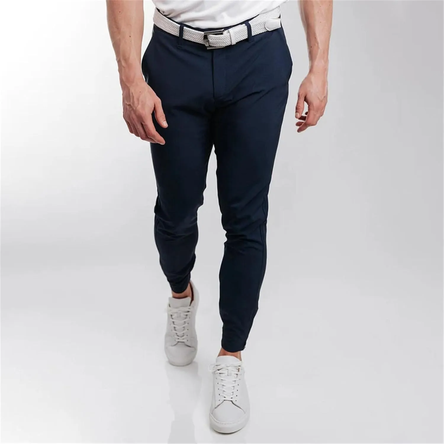 Mens Chinos Dress Pants Slim Fit Stretch Flat Front Golf Pants Casual Travel Pants Skinny Stretch Casual Pants