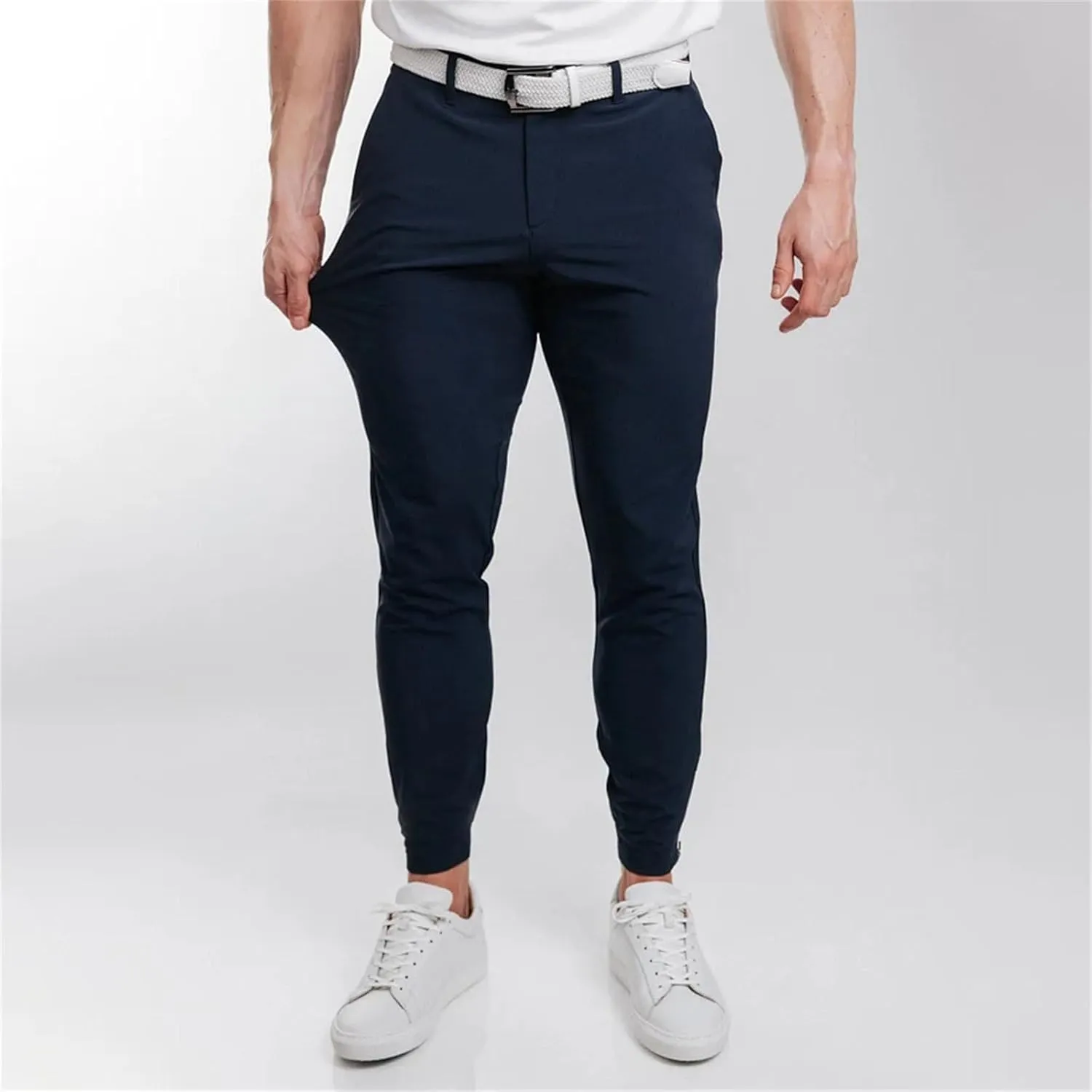 Mens Chinos Dress Pants Slim Fit Stretch Flat Front Golf Pants Casual Travel Pants Skinny Stretch Casual Pants
