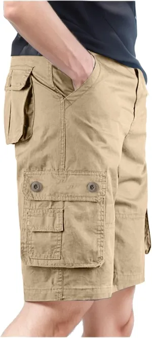 Men's Classic Cargo Stretch Shorts Lightweight Summer Beach Shorts Fashion Leisure Pants Overalls Golf Pants Joggers