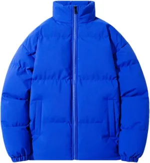Men's Down Jacket Solid Color Stand Collar Cotton Down Jacket Winter Zipper Down Jacket