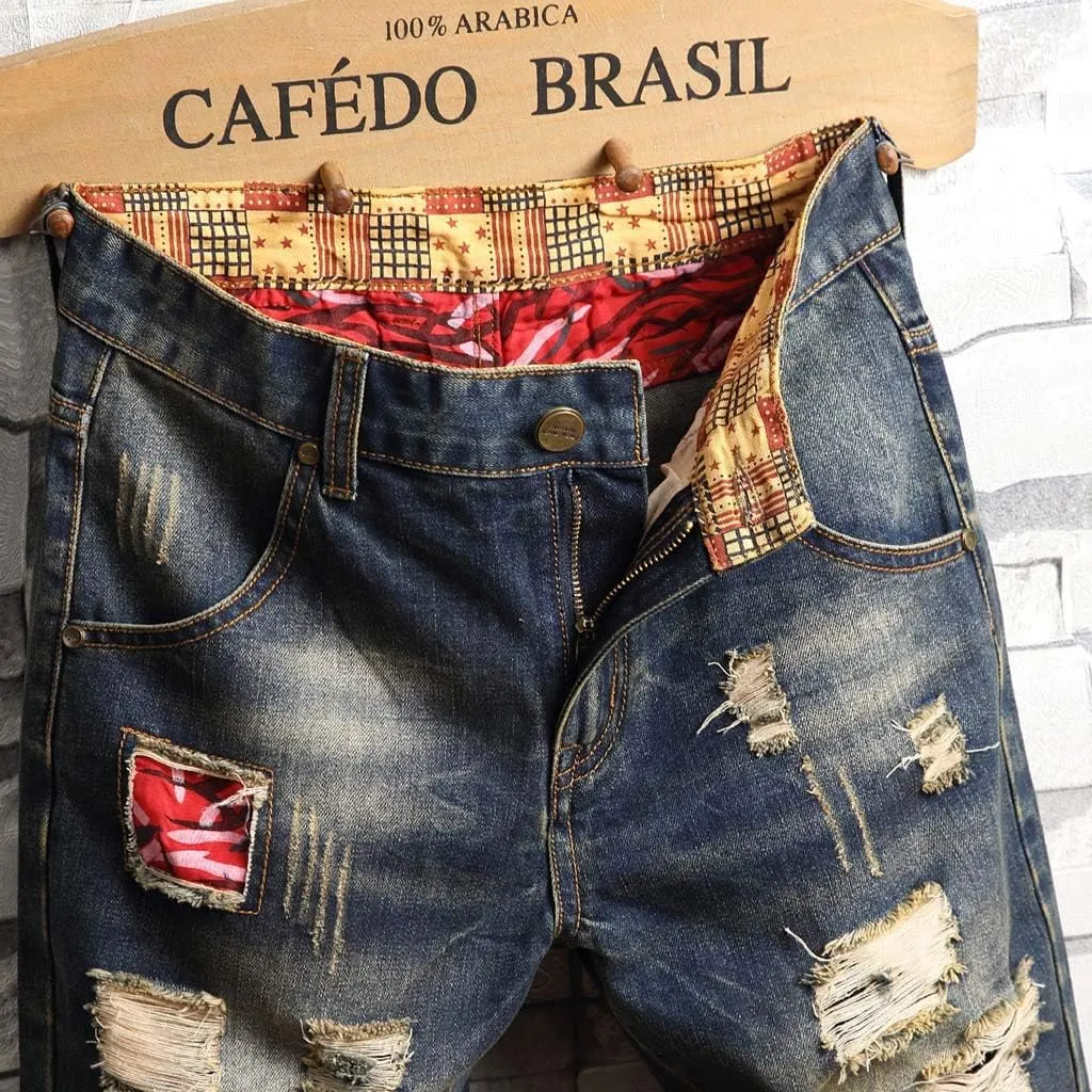 Mens Jean Shorts Denim Shorts Ripped Distressed Short Jeans Casual Classic Straight Fit Jorts