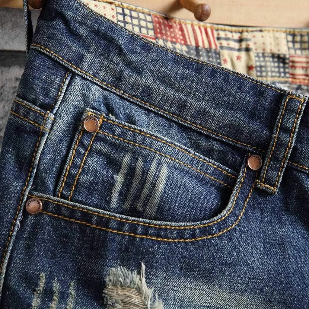 Mens Jean Shorts Denim Shorts Ripped Distressed Short Jeans Casual Classic Straight Fit Jorts