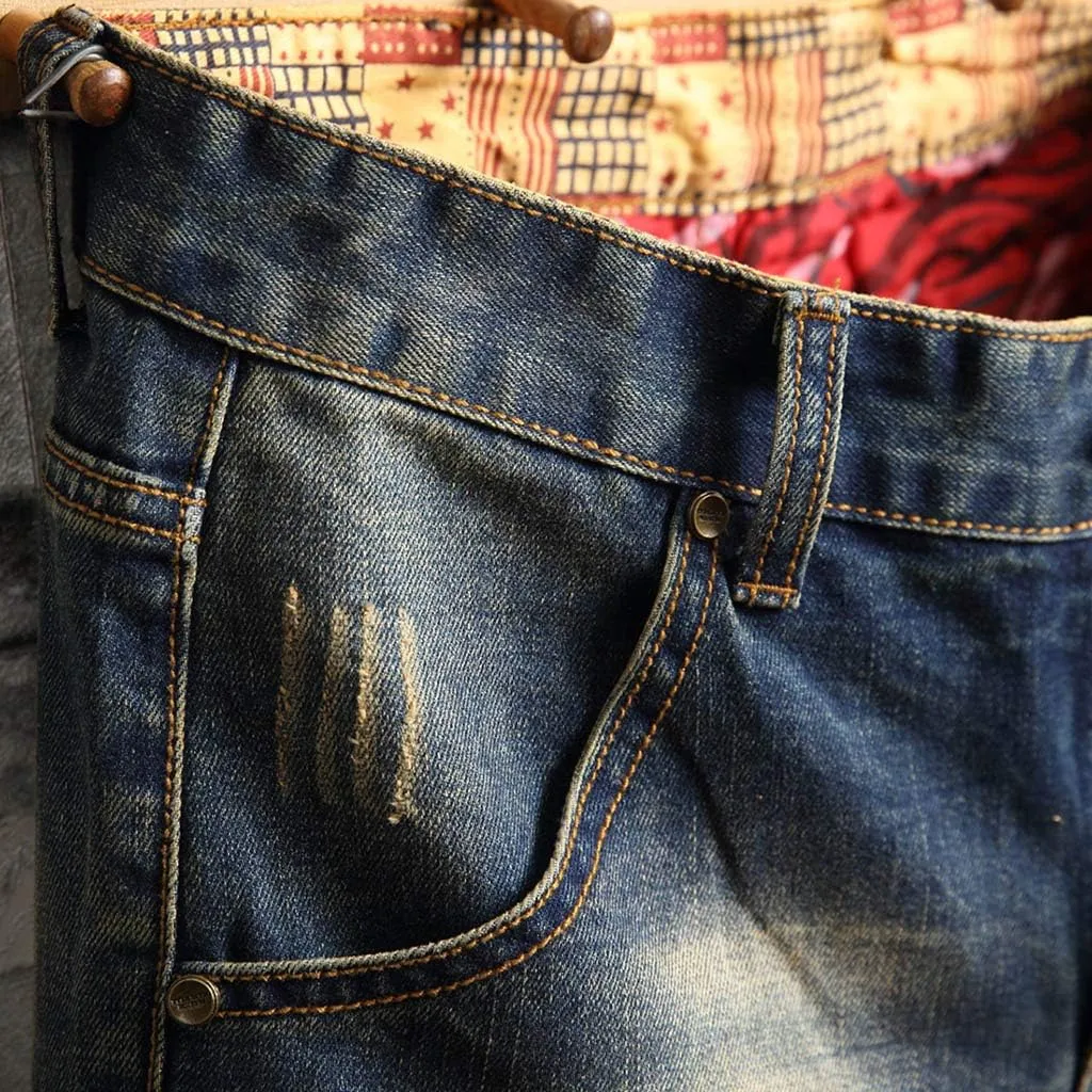 Mens Jean Shorts Denim Shorts Ripped Distressed Short Jeans Casual Classic Straight Fit Jorts