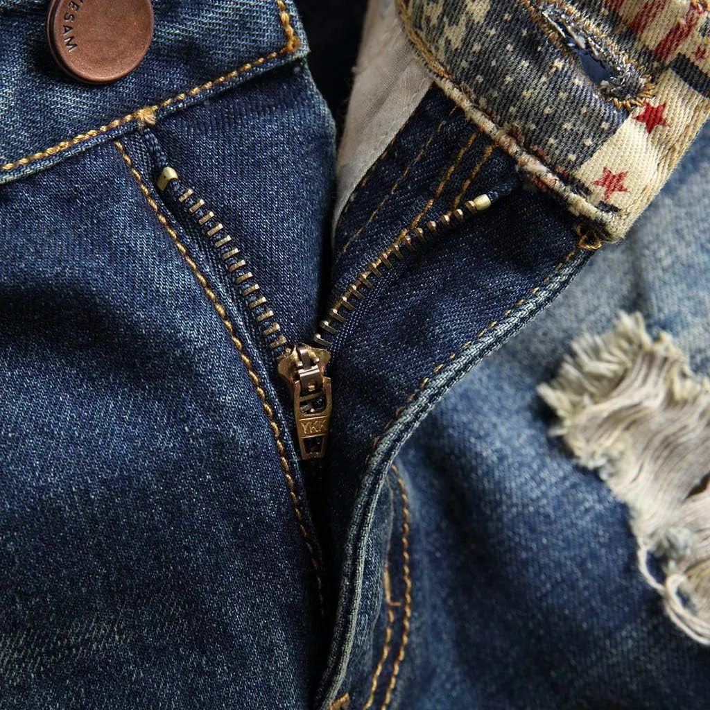 Mens Jean Shorts Denim Shorts Ripped Distressed Short Jeans Casual Classic Straight Fit Jorts